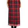 Women Mesh Floral Boho High Waist Midi Skirt Lettuce Trim Summer A Line Skirt