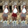 Mini Pleated Skirts for Women Sexy Cute Girl Y2k Short Cargo Skirt Women's Club Tennis Skort Skater A line with Slit